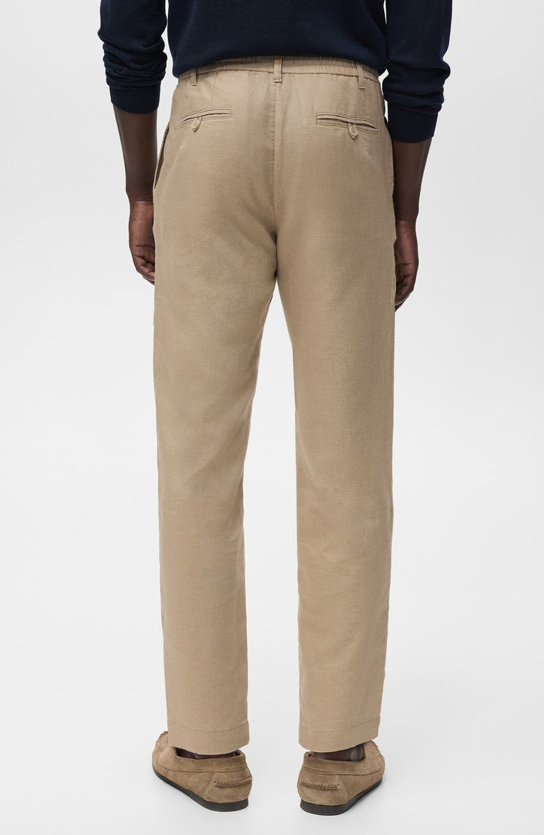 MANGO Slim Fit Drawstring Pants, Alternate, color, Beige