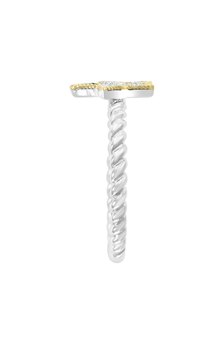 EFFY 14K Yellow Gold & Sterling Silver Pavé Diamond Star Ring - 0.09ct., Alternate, color,