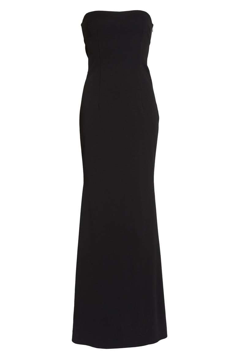 Mary Kate Strapless Cutout Back Gown, Alternate, color, BLACK