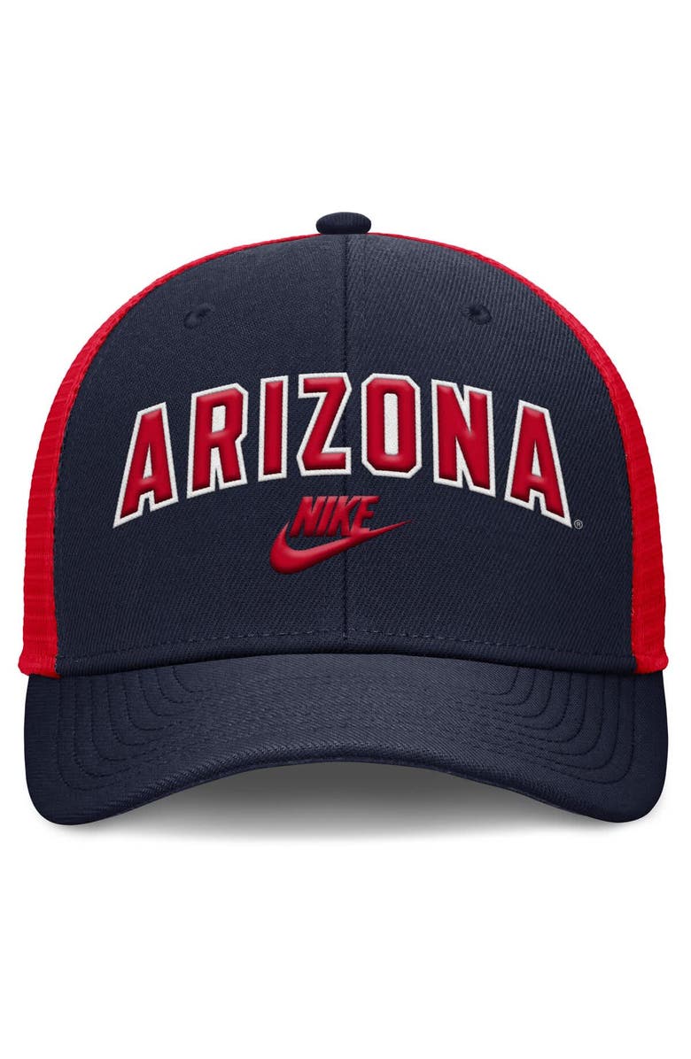 Nike Men's Nike Navy/Red Arizona Wildcats Legacy Arch Rise Performance Trucker Adjustable Hat, Alternate, color, Navy