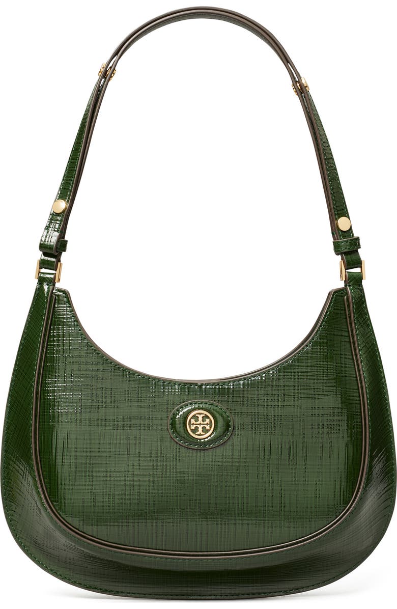 Tory Burch Robinson Crosshatched Leather Convertible Crescent Bag, Main, color,