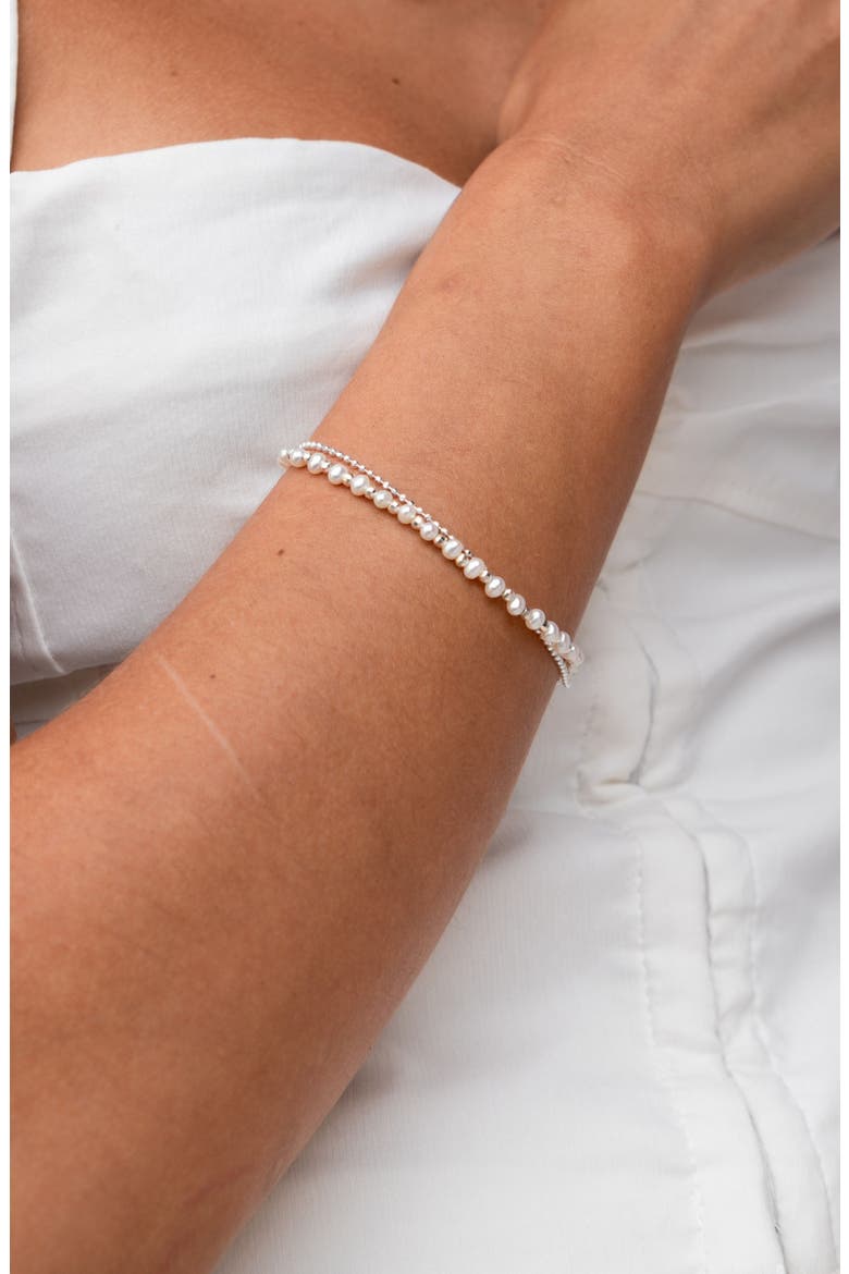 White Freshwater Timeless Pearl Bracelet, Alternate, color, Sterling Silver