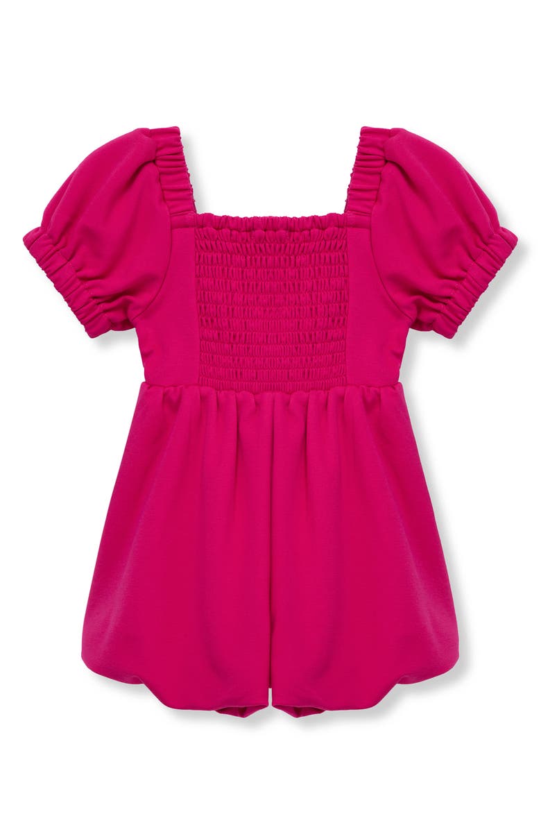 Habitual Kids Bow Front Romper, Alternate, color, Dark Pink