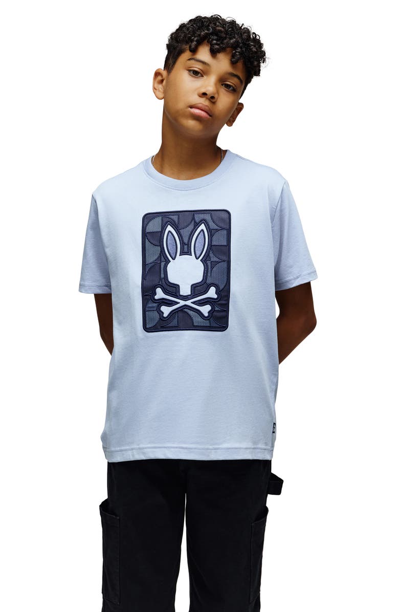 Psycho Bunny Kids' Marlo Cotton Graphic T-Shirt, Alternate, color, Zen Blue