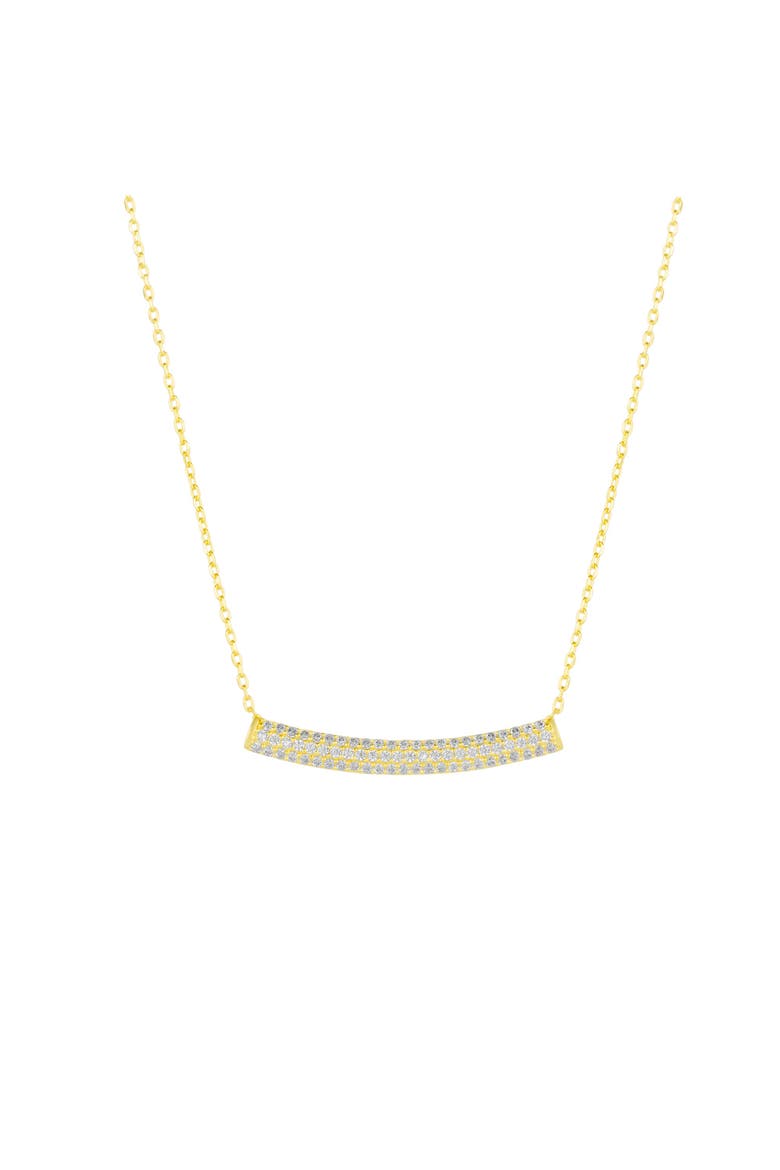 Sterling Silver Concave Bar Necklace - White, Main, color, Gold