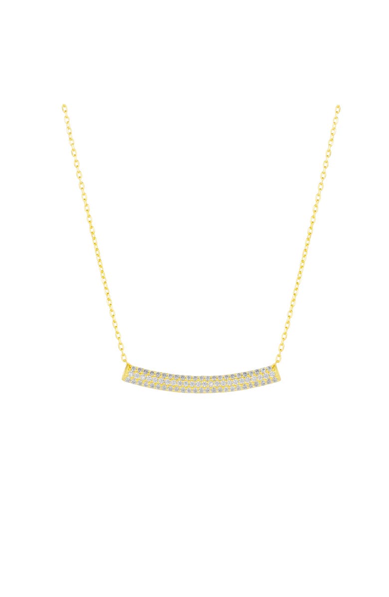 Spero London Sterling Silver Concave Bar Necklace - White, Main, color, Gold