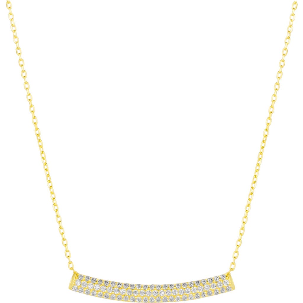 Spero London Sterling Silver Concave Bar Necklace In Gold