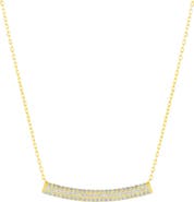 Spero London Sterling Silver Concave Bar Necklace - White