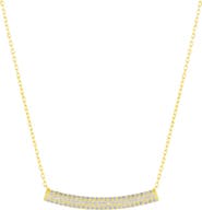 Spero London Sterling Silver Concave Bar Necklace - White