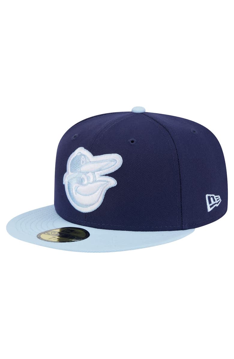 New Era Men's New Era Navy/Light Blue Baltimore Orioles Color Pack 2-Tone 59FIFTY Fitted Hat, Alternate, color, 
