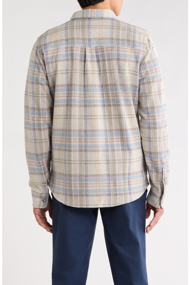 Pacifica Plaid Stretch Twill Button-Up Overshirt, Alternate, color, GREY PLAID
