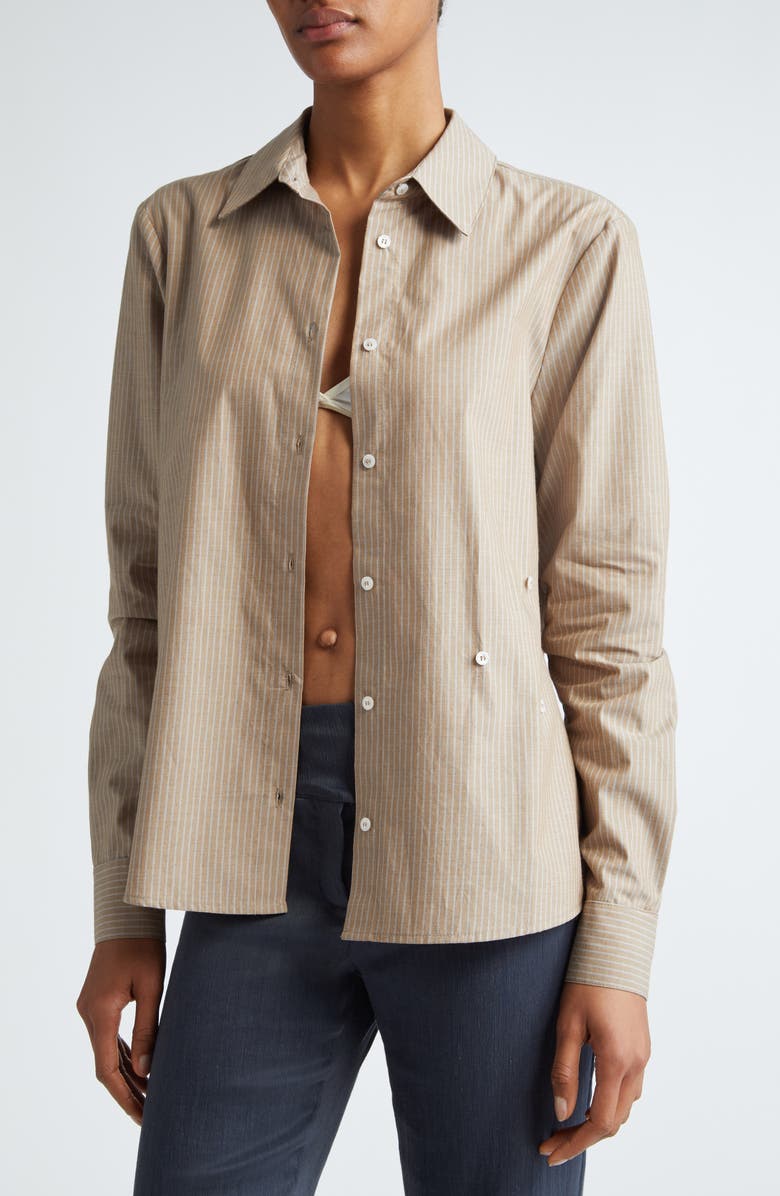 Paloma Wool Donald Stripe Cotton Button-Up Shirt, Alternate, color, 