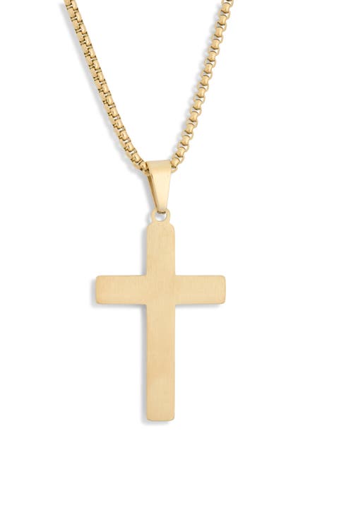 Men's Cross Pendant Necklace & Stud Earrings Set