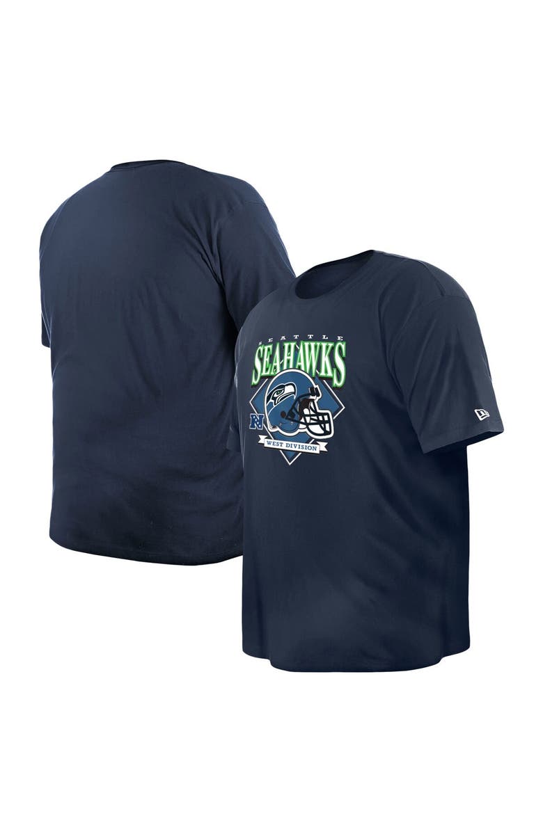 New Era Men's New Era College Navy Seattle Seahawks Big & Tall Helmet Historic Mark T-Shirt, Alternate, color, Navy
