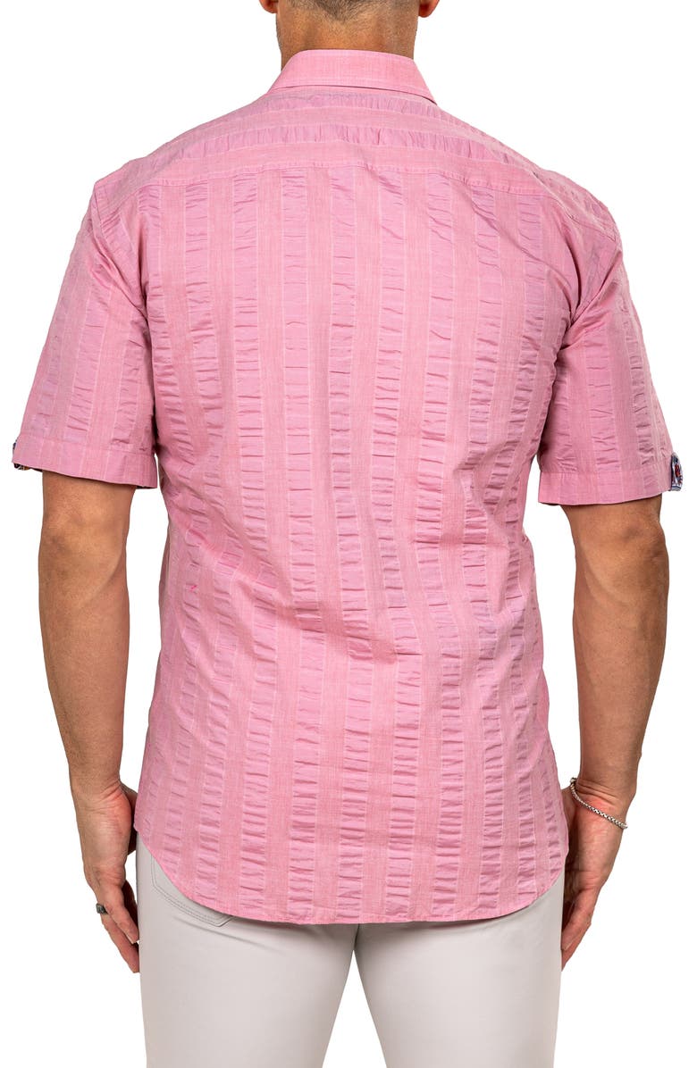 Maceoo Galileo Marthy Short Sleeve Button-Up Shirt, Alternate, color, Pink