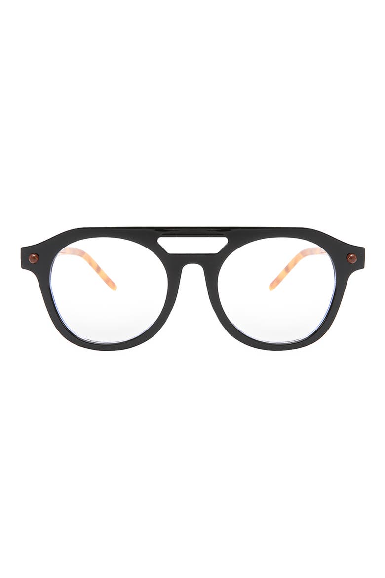 Dylan 50mm Square Blue Light Blocking Glasses, Main, color, BLACK/TORTE