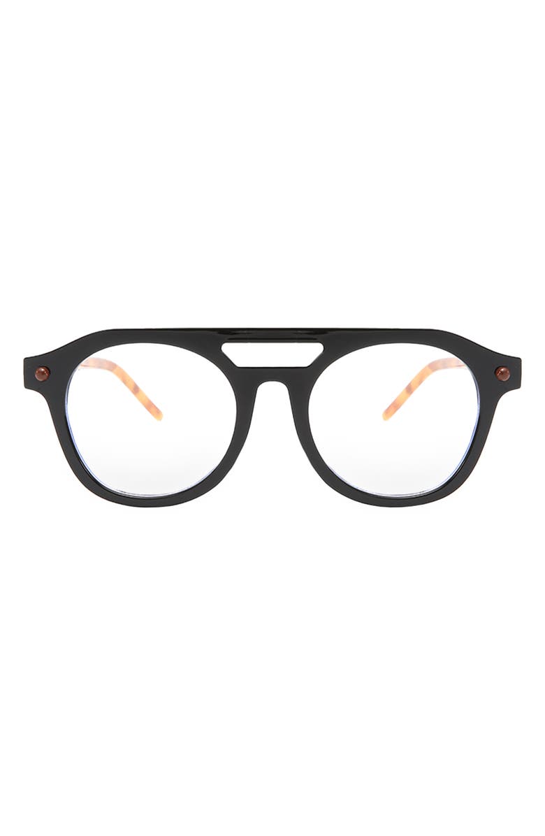 Fifth & Ninth Dylan 50mm Square Blue Light Blocking Glasses, Main, color, Black/Torte