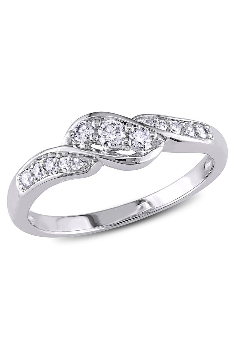 Julianna B. 1/4 CTW Diamond 3-Stone Ring 10k White Gold, Main, color, 10K White Gold