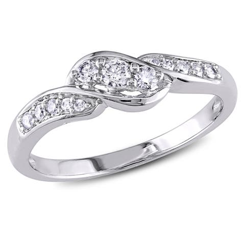 1/4 CTW Diamond 3-Stone Ring 10k White Gold