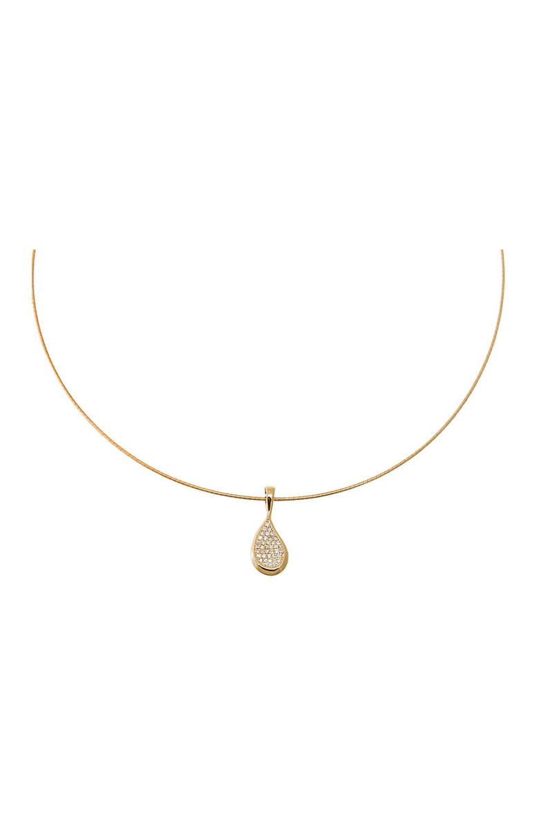 BY ADINA EDEN Diamond Pave Curved Pear Omega Chain Necklace 14K, Main, color, 14K Gold - 16 Inch