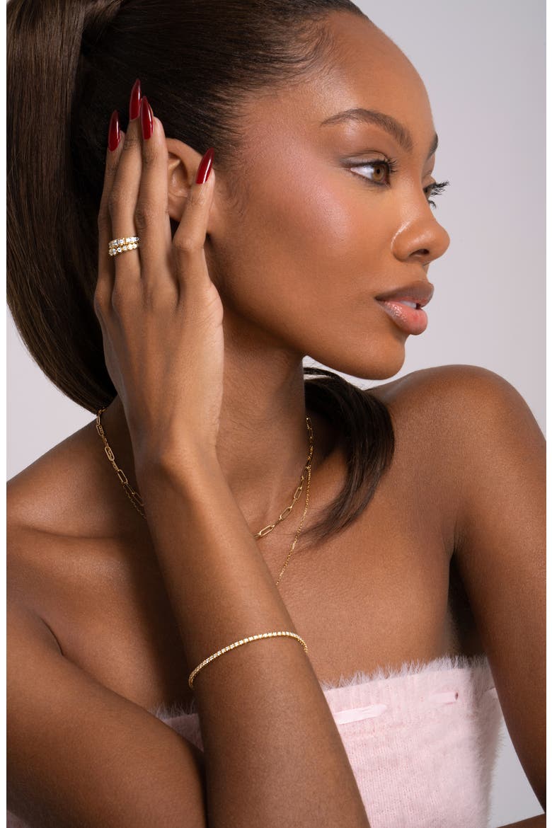 Maya Mixed Diamond Stacking Ring, Alternate, color, 18K YELLOW GOLD