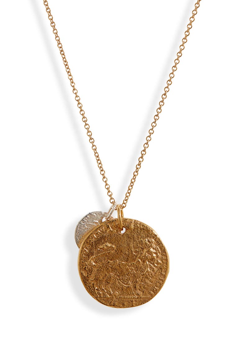 The Double Lion Coin Necklace (Nordstrom Exclusive), Main, color, GOLD