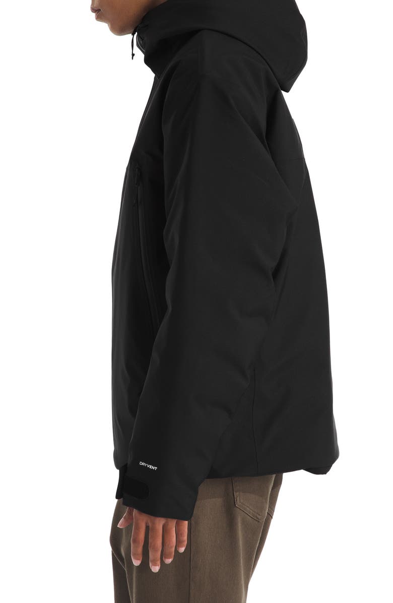 The North Face Mountain Range Waterproof Down Jacket, Alternate, color, Black