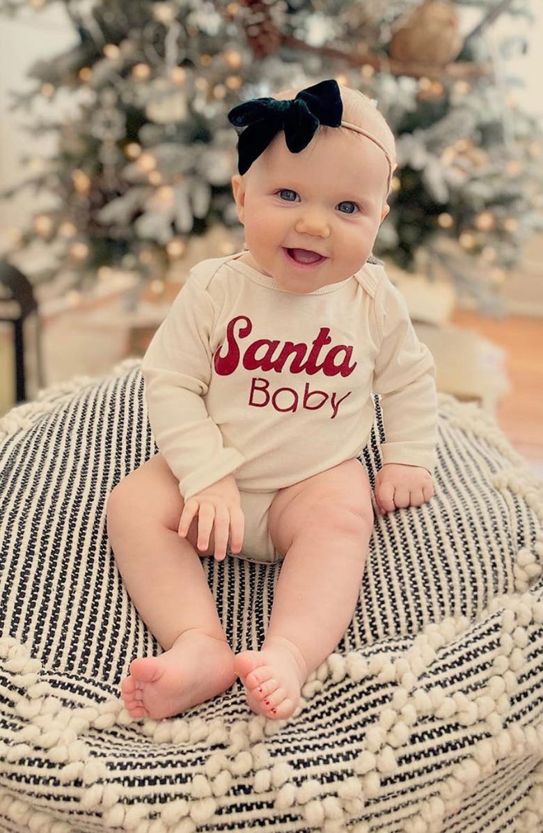 Tenth & Pine Organic Cotton Santa Baby Bodysuit, Alternate, color, 