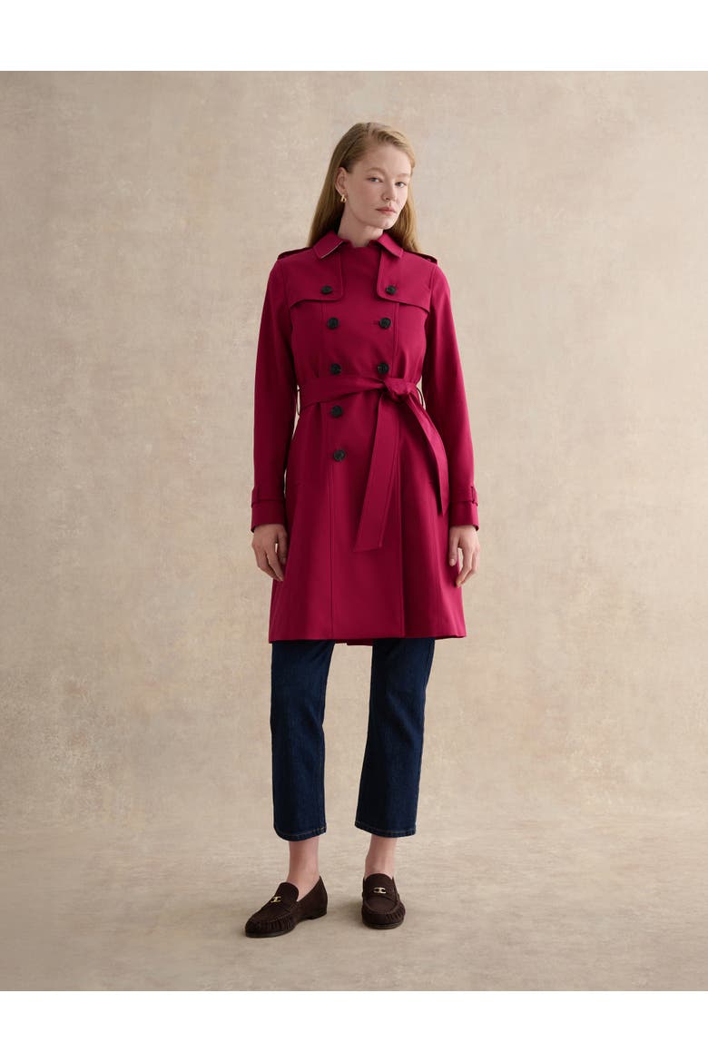 Skylar Belted Trench Coat, Alternate, color, Beetroot Pink
