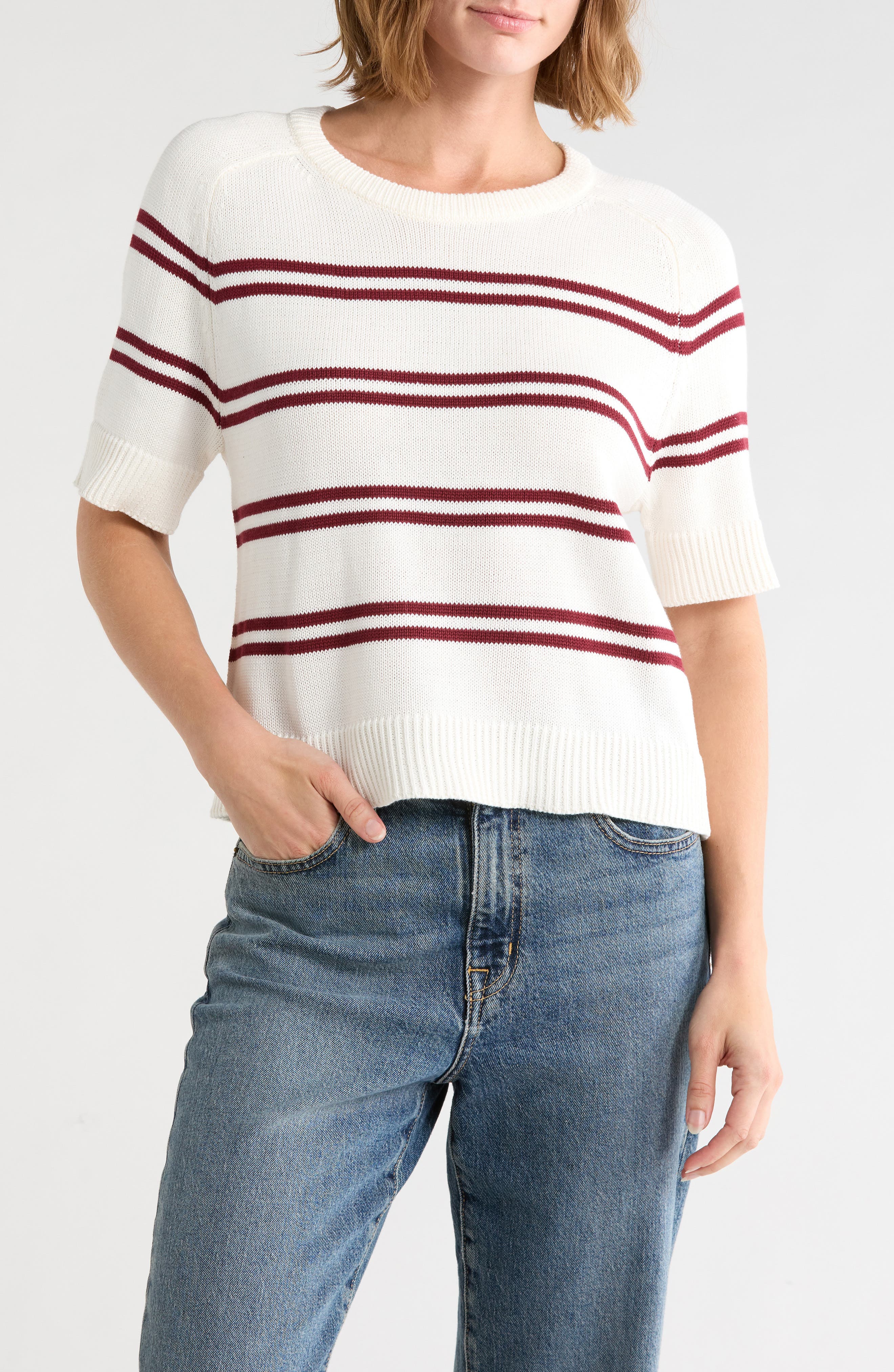 Nautical Stripe Cotton Blend Sweater