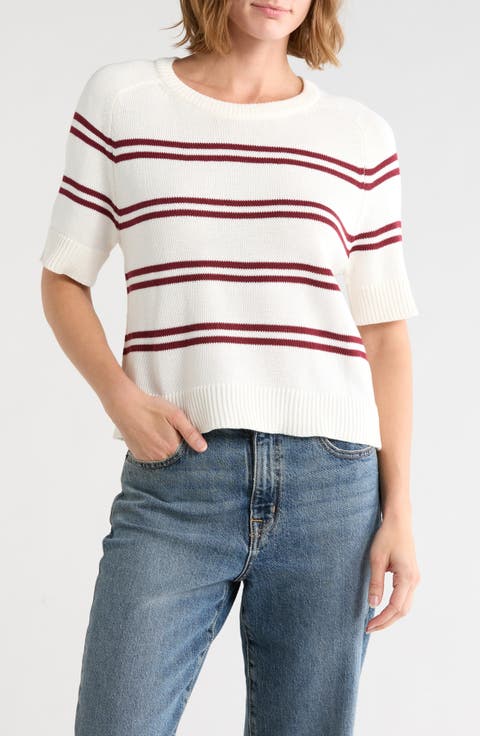 Nautical Stripe Cotton Blend Sweater