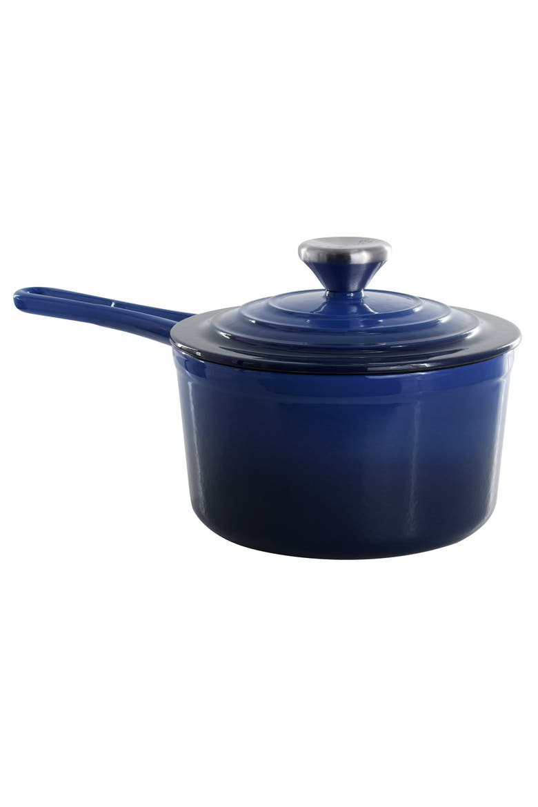 2 Quart Enameled Cast Iron Sauce Pan, Main, color, Dark Blue
