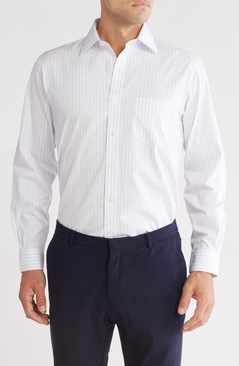 Regular Fit Stripe Non-Iron Dress Shirt (Regular, Big & Tall)