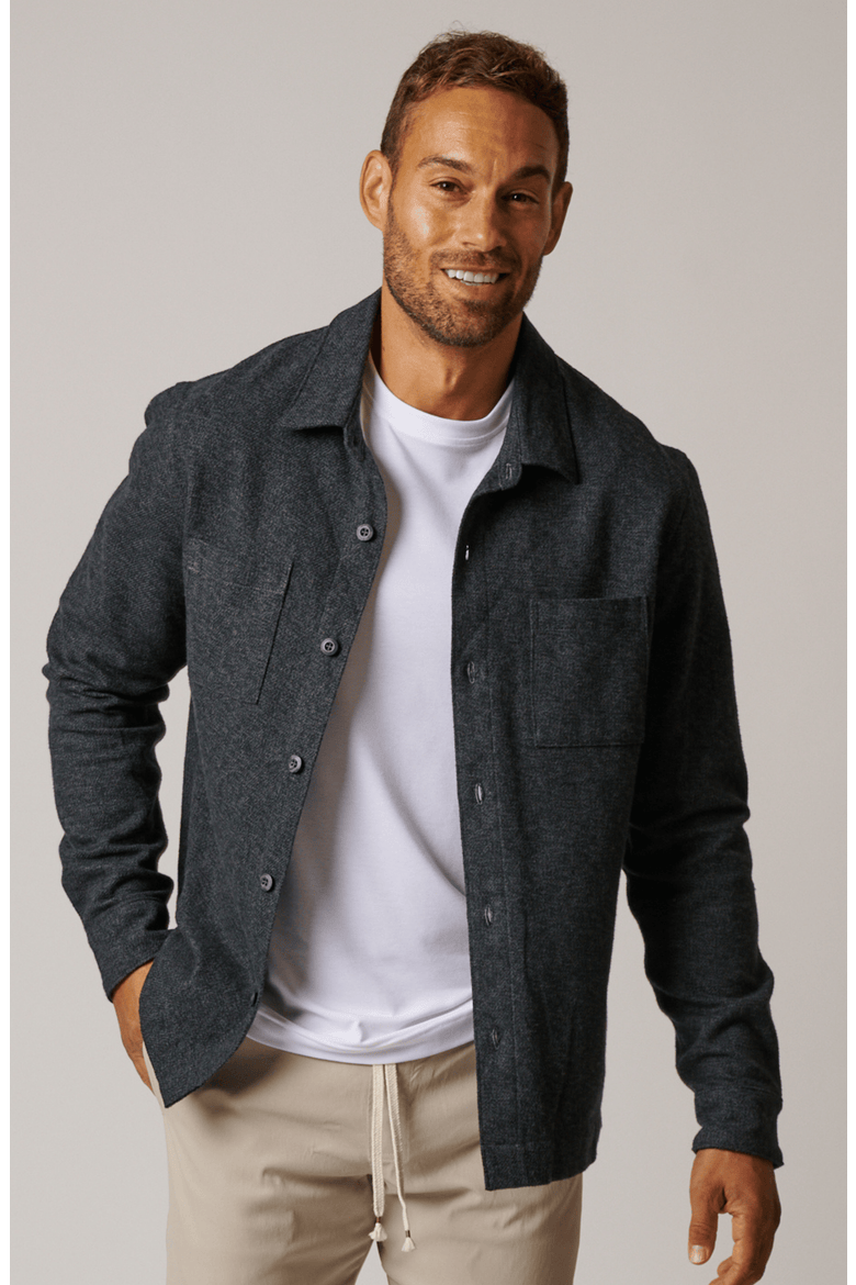 Cotton Tweed Button Up, Alternate, color, Basalt