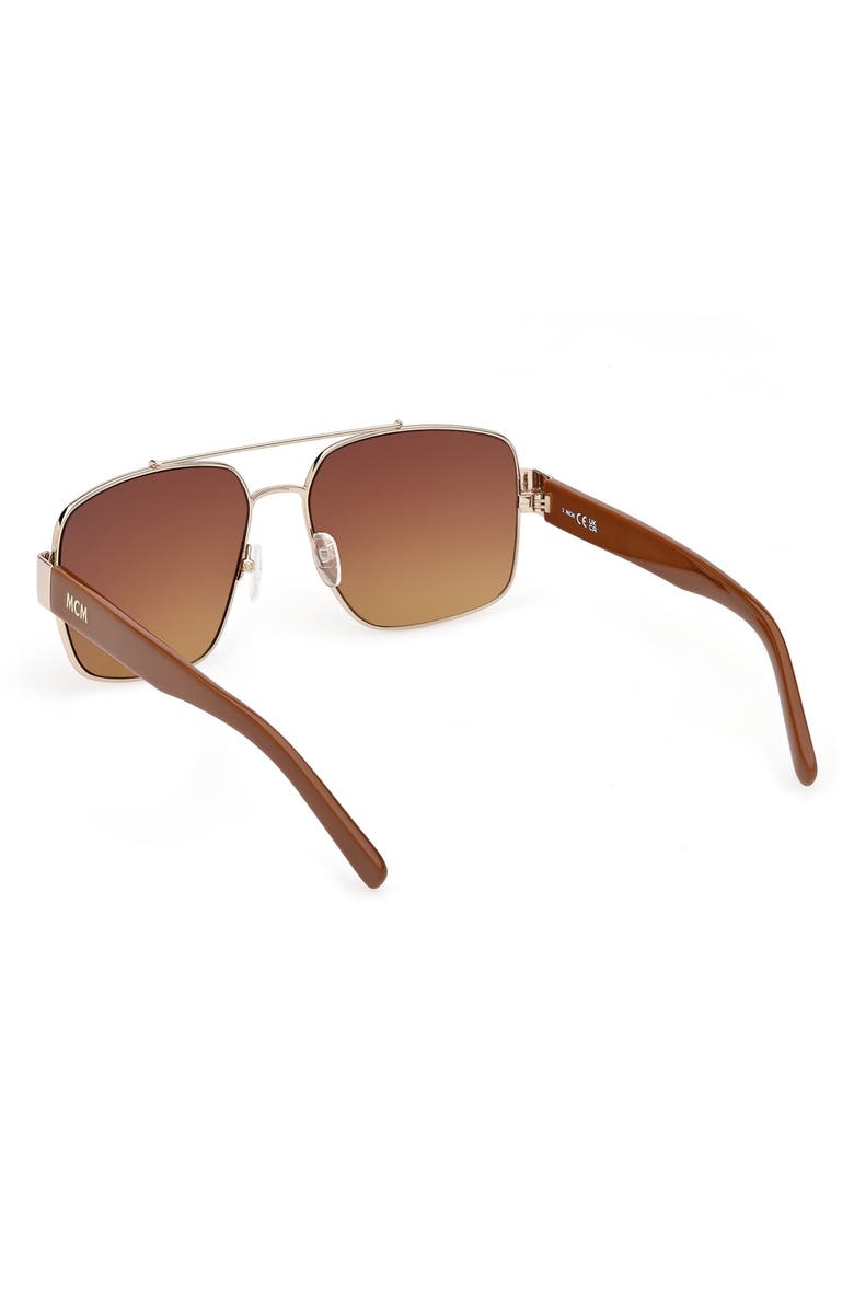MCM 58mm Navigator Sunglasses, Alternate, color, Gold / Gradient Brown