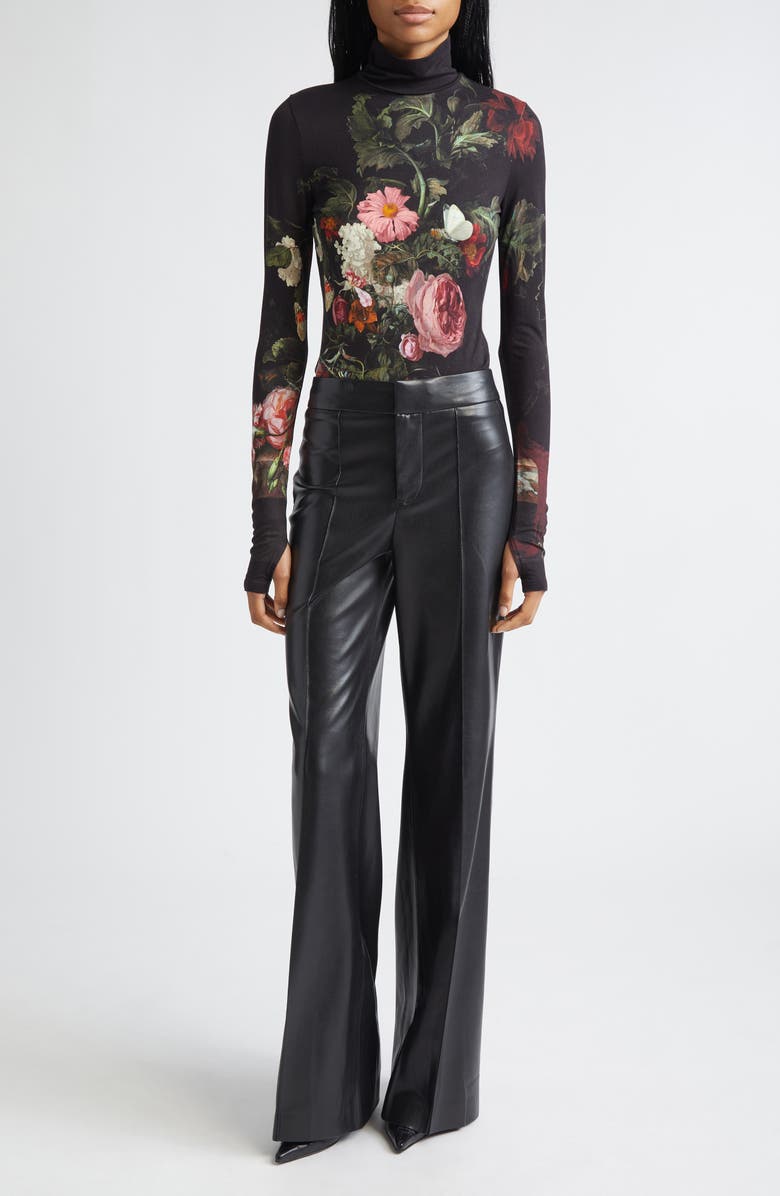 Alice + Olivia Delaina Print Turtleneck Top, Alternate, color, Be Still