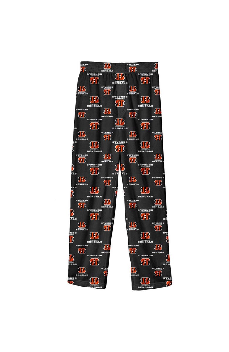 Outerstuff Youth Black Cincinnati Bengals Team-Colored Printed Pajama Pants, Alternate, color, Black