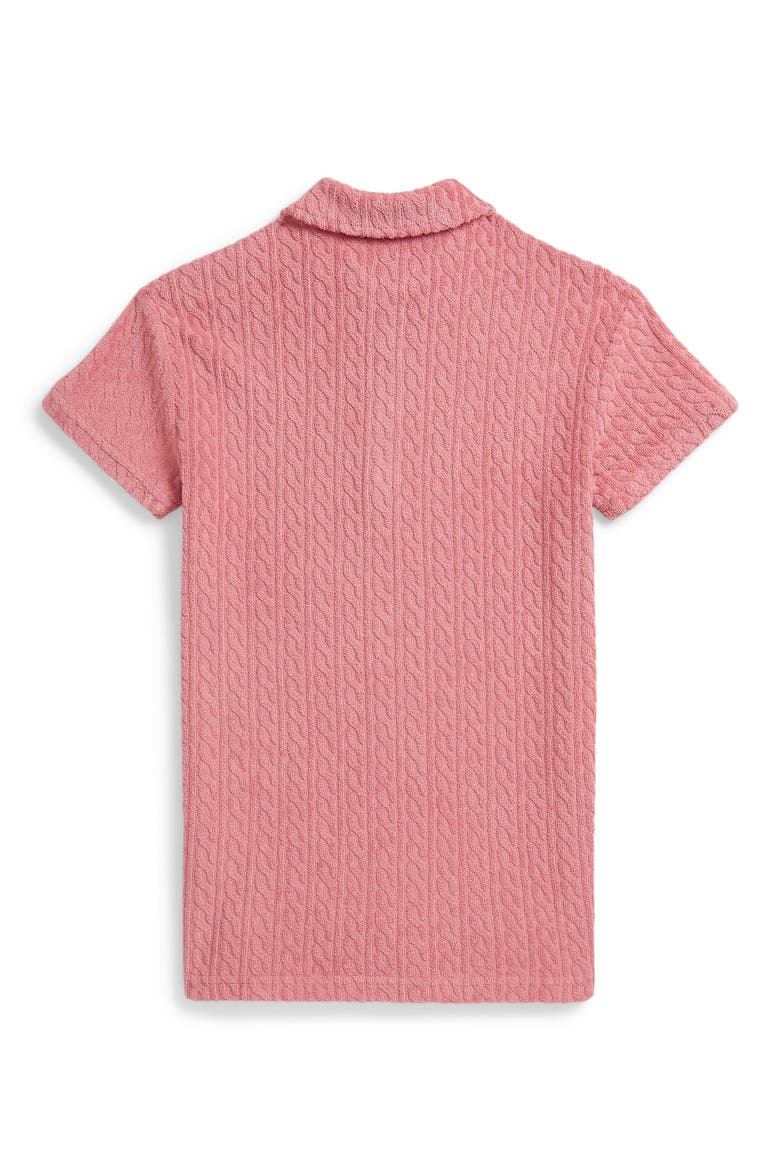 Kids' Cable French Terry Polo, Alternate, color, DESERT ROSE