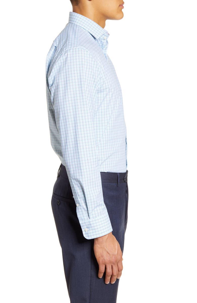 NORDSTROM MEN'S SHOP Trim Fit Non-Iron Plaid Dress Shirt, Alternate, color, 