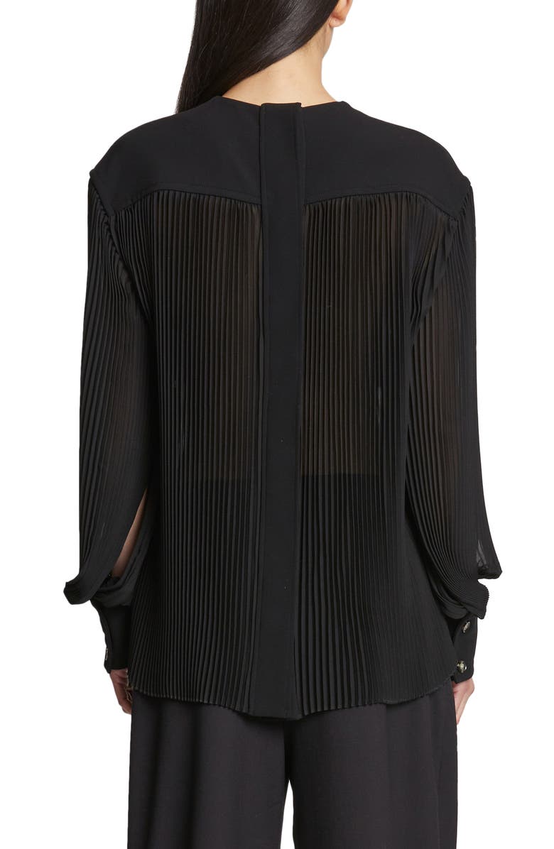 Proenza Schouler Pleated Sheer Flounced Blouse, Alternate, color, 