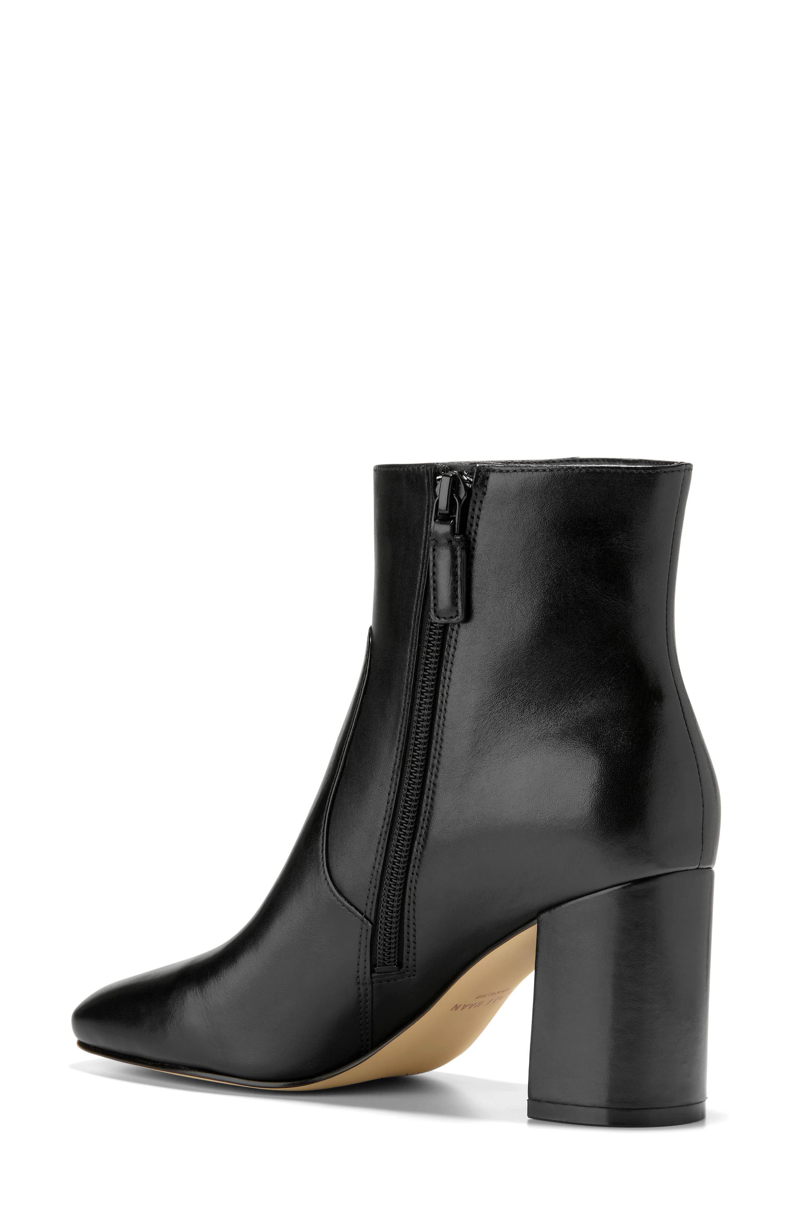 Caterina Leather Bootie, Alternate, color, BLACK LEATHER