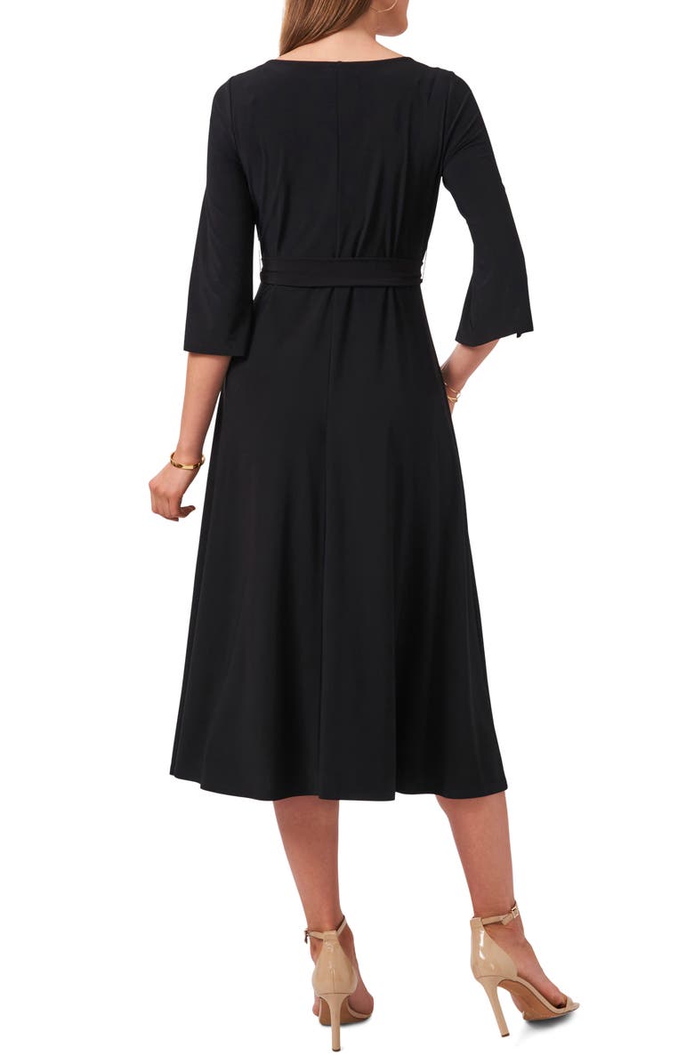 Chaus Belted Split Sleeve Midi Dress, Alternate, color, 