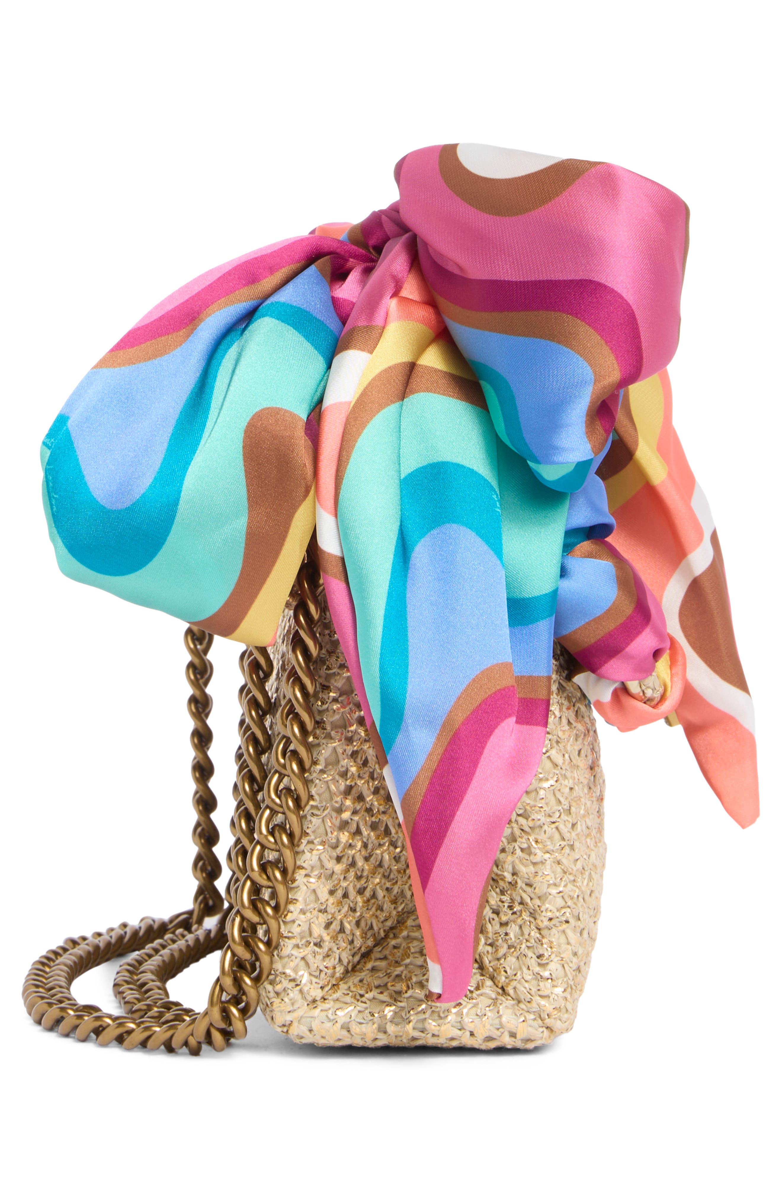 Kurt Geiger London Mini Brixton Scarf Shoulder Bag, Alternate, color, Gold