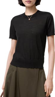 Burberry Check Panel Wool Silk Top