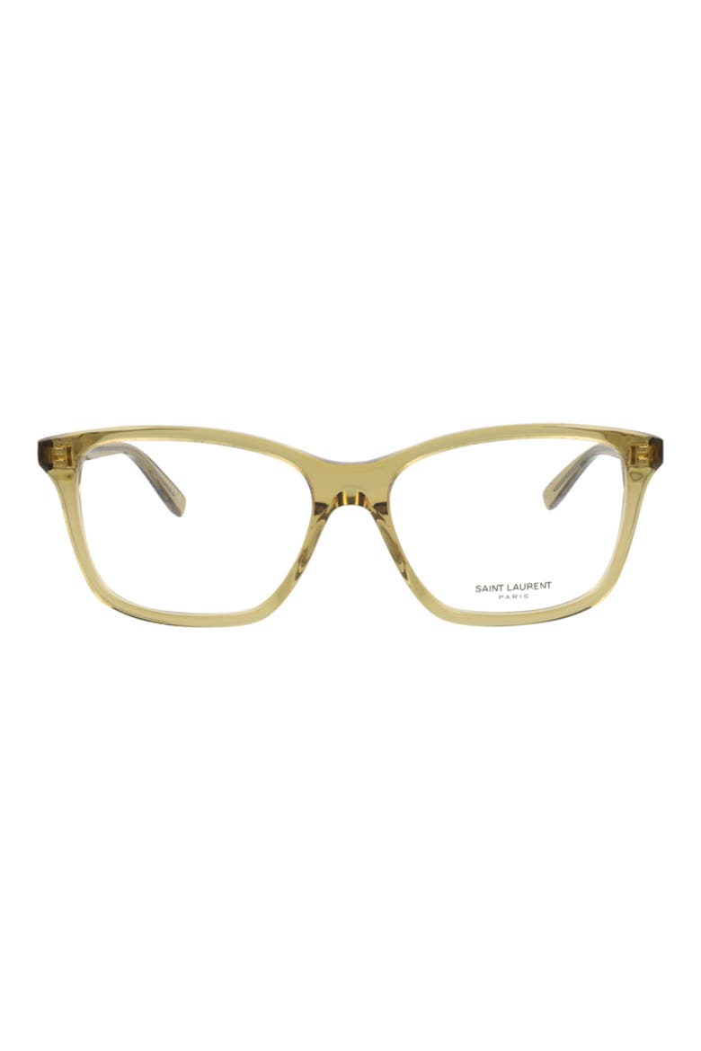 54mm Square Optical Glasses, Main, color, YELLOW YELLOW TRANSPARENT