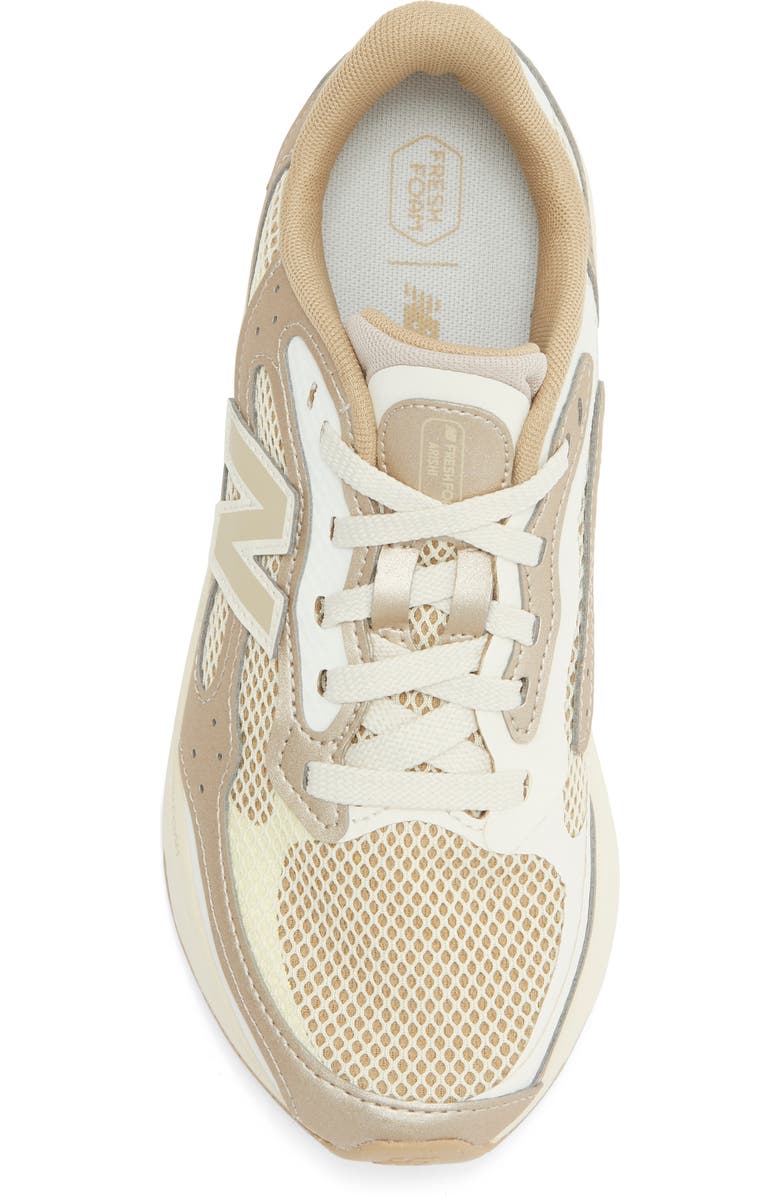 New Balance Kids' Fresh Foam Arishi v4 Tiralux Sneaker, Alternate, color, Angora/ Incense