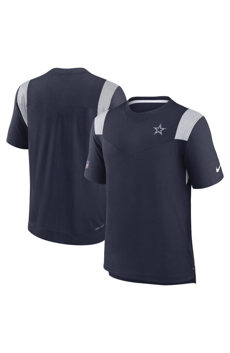 Nike Men's Nike Navy Dallas Cowboys Sideline Tonal Logo Performance Player T-Shirt, Main, color, Navy
