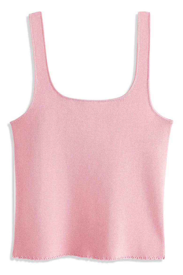 Square Neck Scalloped Edge Knit Vest, Alternate, color, PINK