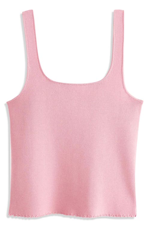 Next Lace Trim Knit Tank In Pink