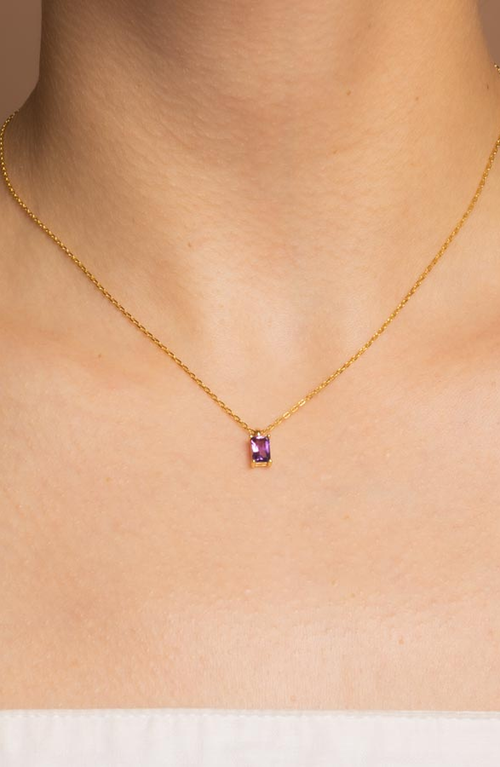 Little Sky Stone Birthstone Necklace In Amethyst/february